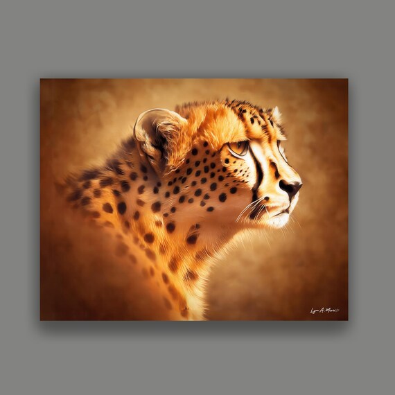 Cheetah Art Print: Archival Giclee, Wildlife Art By Artist Lynn A. Marie
