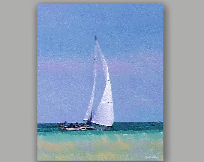 Sailing Boat Fine Art Seascape Print By Artist Lynn A. Marie