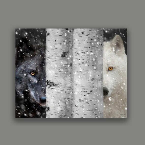 Timber Wolves Art Print: Archival Giclée, Wildlife Art By Artist Lynn A. Marie