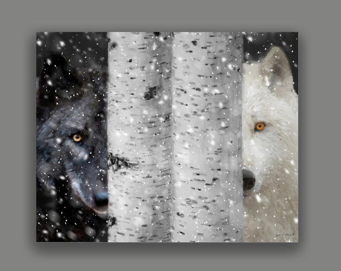 Timber Wolves Wildlife Fine Art Print By Artist Lynn A. Marie