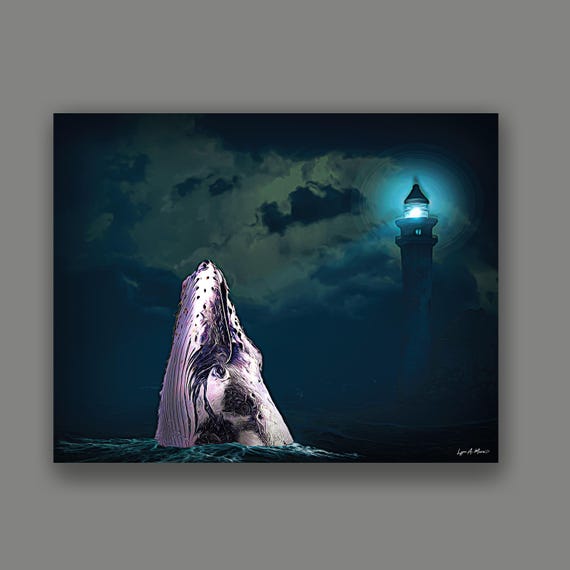 Humpback Whale Art Print: Archival Giclee, By Artist Lynn A. Marie