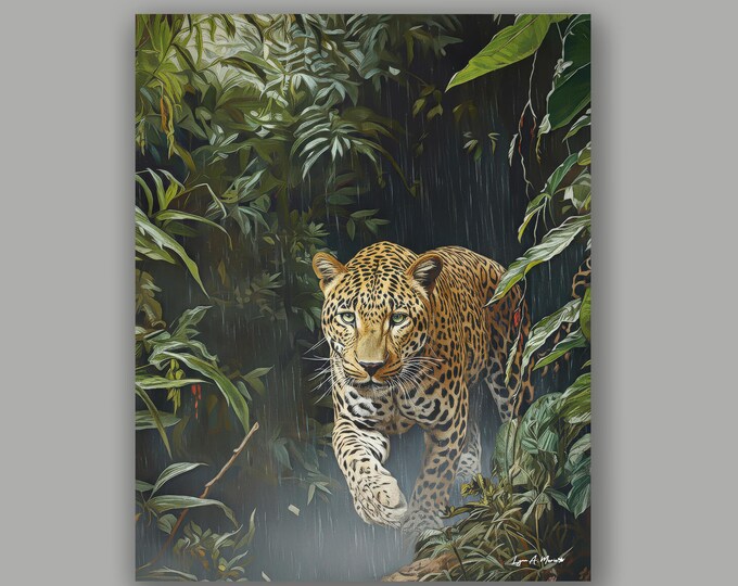 Rain Forest Leopard Fine Art Wildlife Print By Artist Lynn A. Marie