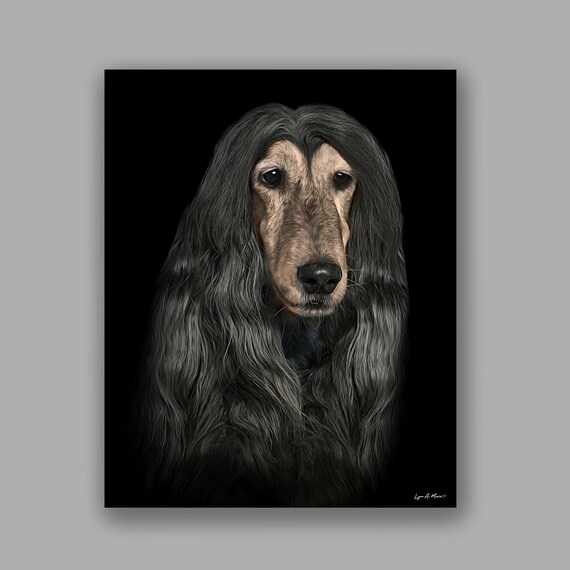 Afghan Hound Art Print: Elegant Dog Portrait, Archival Quality, By Lynn A. Marie