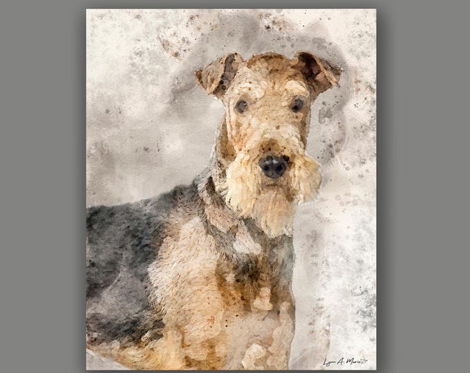 Airedale Terrier Art Print: Archival Giclee, Dog Portrait, Wildlife Art by Lynn A. Marie