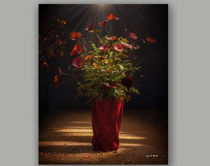 Red Flower Fine Art Print By Artist Lynn A. Marie