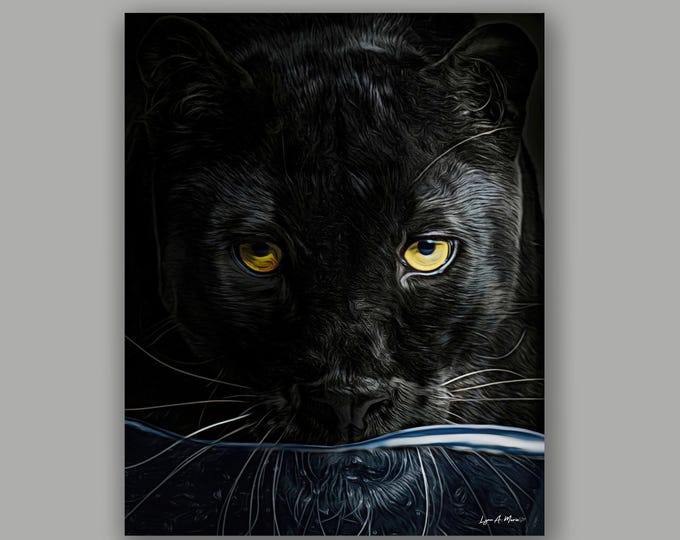 Black Panther Wildlife Fine Art Print By Artist Lynn A. Marie
