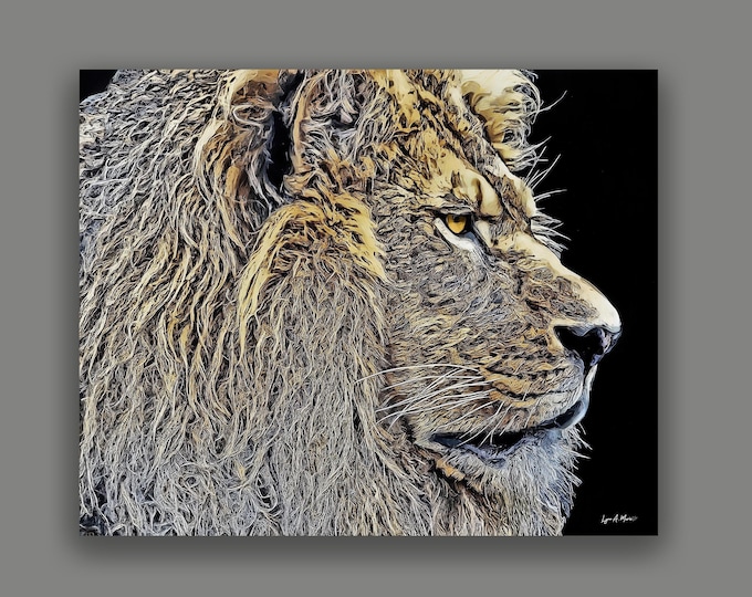 Lion Wildlife Fine Art Print By Artist Lynn A. Marie