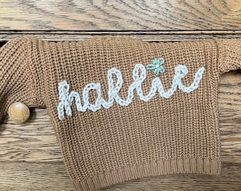 Adorable Customized Baby Sweater: Handmade Embroidery