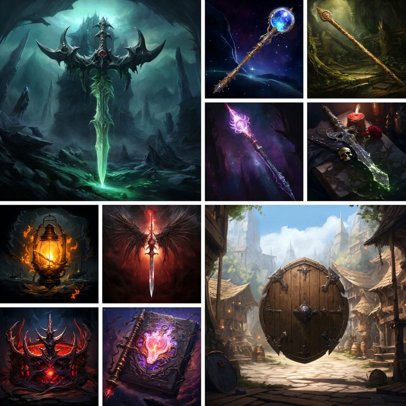 Ultimate Dnd Weapons Artwork Bundle Boost RPG Experience With 100