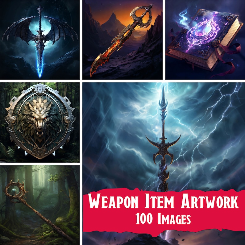 Ultimate Dnd Weapons Artwork Bundle Boost RPG Experience With Etsy