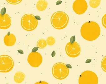 Sliced Oranges Seamless Digital Pattern