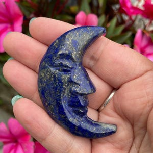 Lapislazuli Mond Gesicht schnitzen