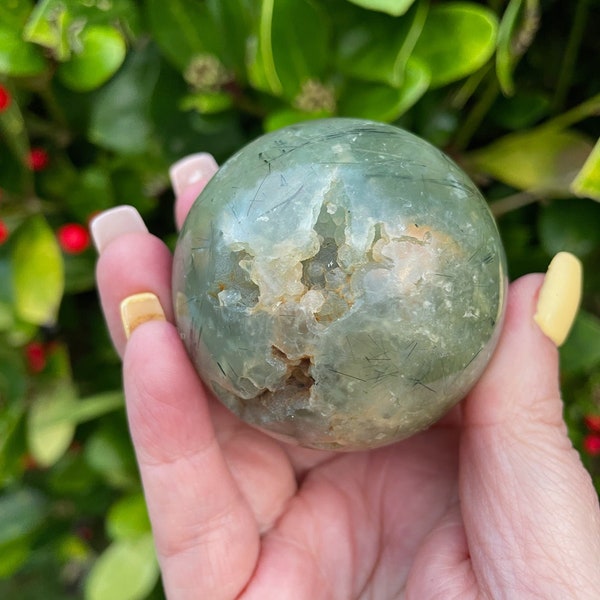 Prehnite and Epidote Sphere