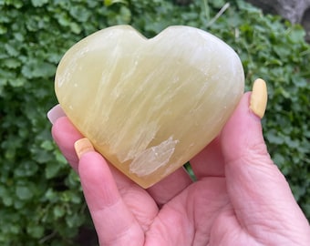 Lemon Calcite Heart