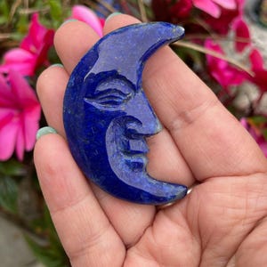 Lapislazuli Mond Gesicht schnitzen