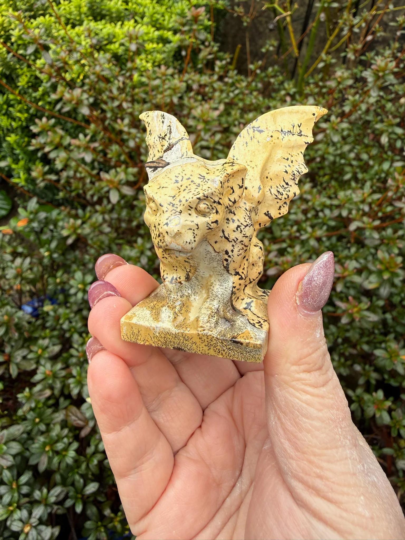 Picture Jasper Gargoyle Carving With Dendrities - Etsy