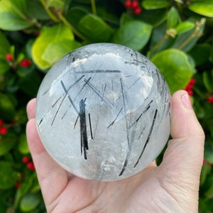 High Quality Tourmaline Quartz Sphere