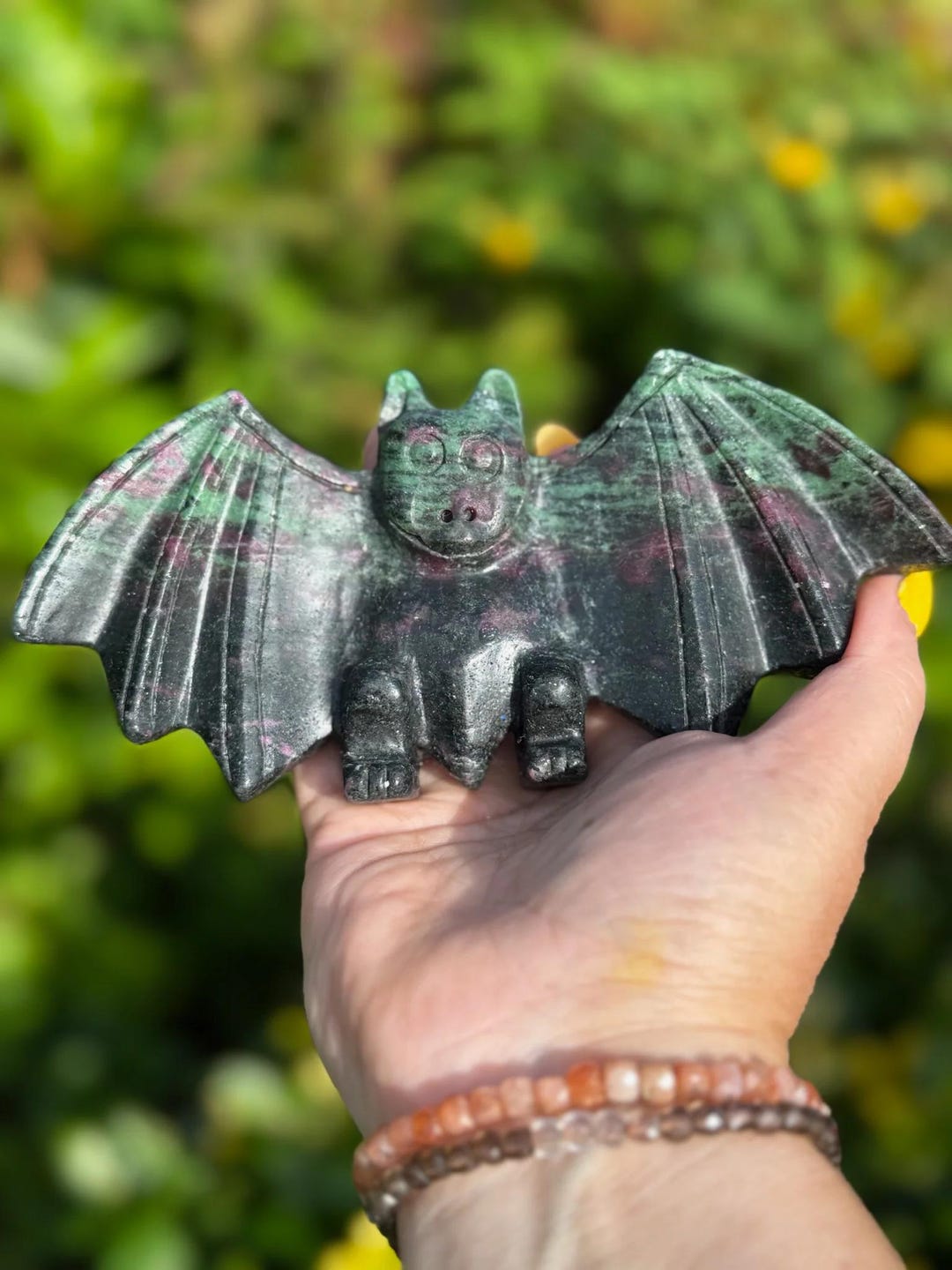 Uv Reactive Freestanding Ruby and Zoisite Bat Carving - Etsy