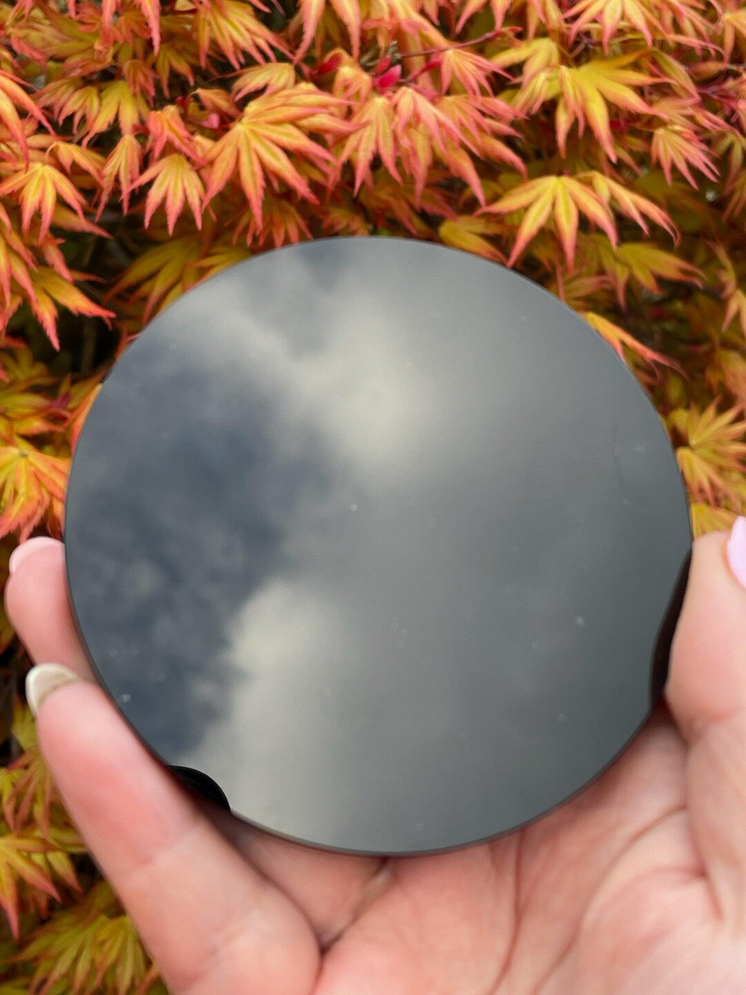黒曜石水晶鏡 直径10cmまたは4インチ - Etsy 日本