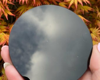 Black Obsidian Scrying Mirror 10cm or 4inch Diameter