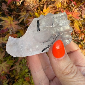 Tourmaline in Quartz Carved Dragon Head
