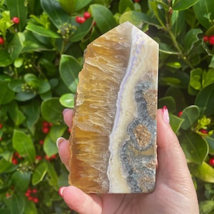 Rough and Polished Fluorite Tower Specimen