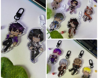 Vtuber Acrylic Charms, Nijisanji EN, Luxiem, Noctyx, Shxtou, Unnämed, U-san, Glitter Epoxy Keychains