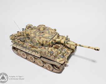 1:35スケール第二次世界大戦ドイツタイガーI戦車モデル、手作り静的