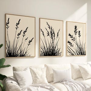 Set of 3 pictures, decoration for the living room, plant pictures, beautiful flower pictures, poster set for the bedroom, nature wall pictures, picture set