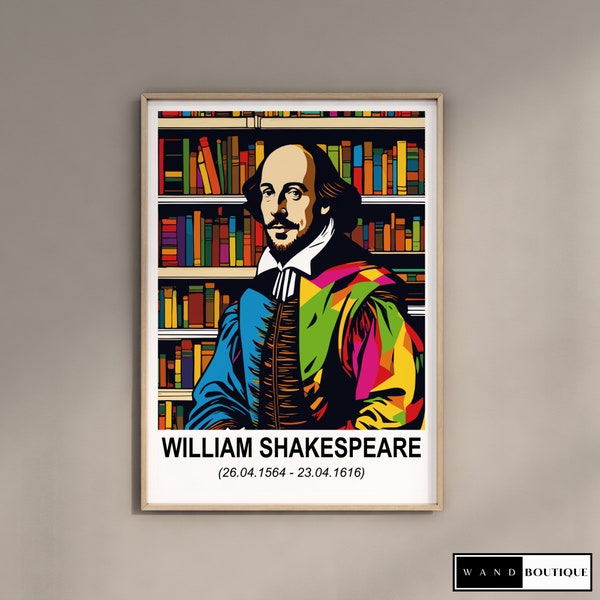 William Shakespeare-Pop-Art Poster als Wanddekoration-Wandbilder, Kunst, Bild, Wanddeko-Geschenk (ohne Rahmen)