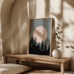 Wandbild Wohnzimmer Natur, Wandbilder für den Flur, Japandi Einrichtung, Japandi Poster, Bild mit Landschaft, schöne Bilder für Schlafzimmer