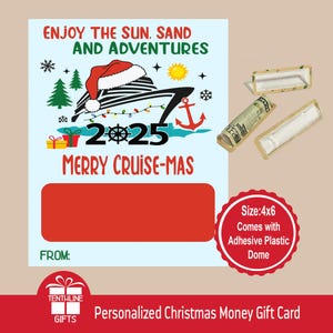 Regalo di denaro per crociera di Natale, carta portadenaro per crociera delle vacanze, portadenaro per le vacanze, ornamenti natalizi, idee regalo in contanti, carta regalo per crociera