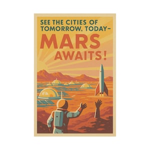 Mars awaits! Sci-Fi Wall Decor, Mars Themed Prints, Gift for Space Lovers, Home Office Decoration,