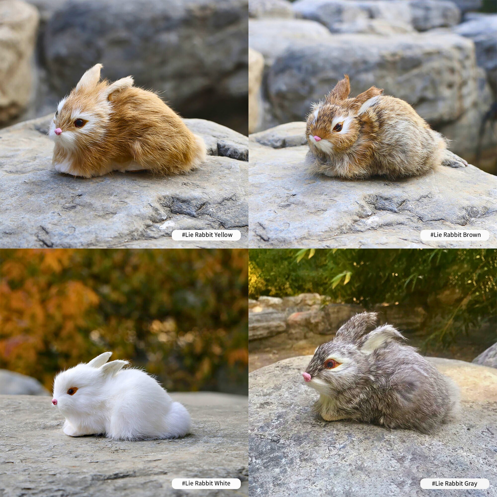 Realistic Animal Figurines, Stuffed Rabbit, Animal Ornaments Bunny