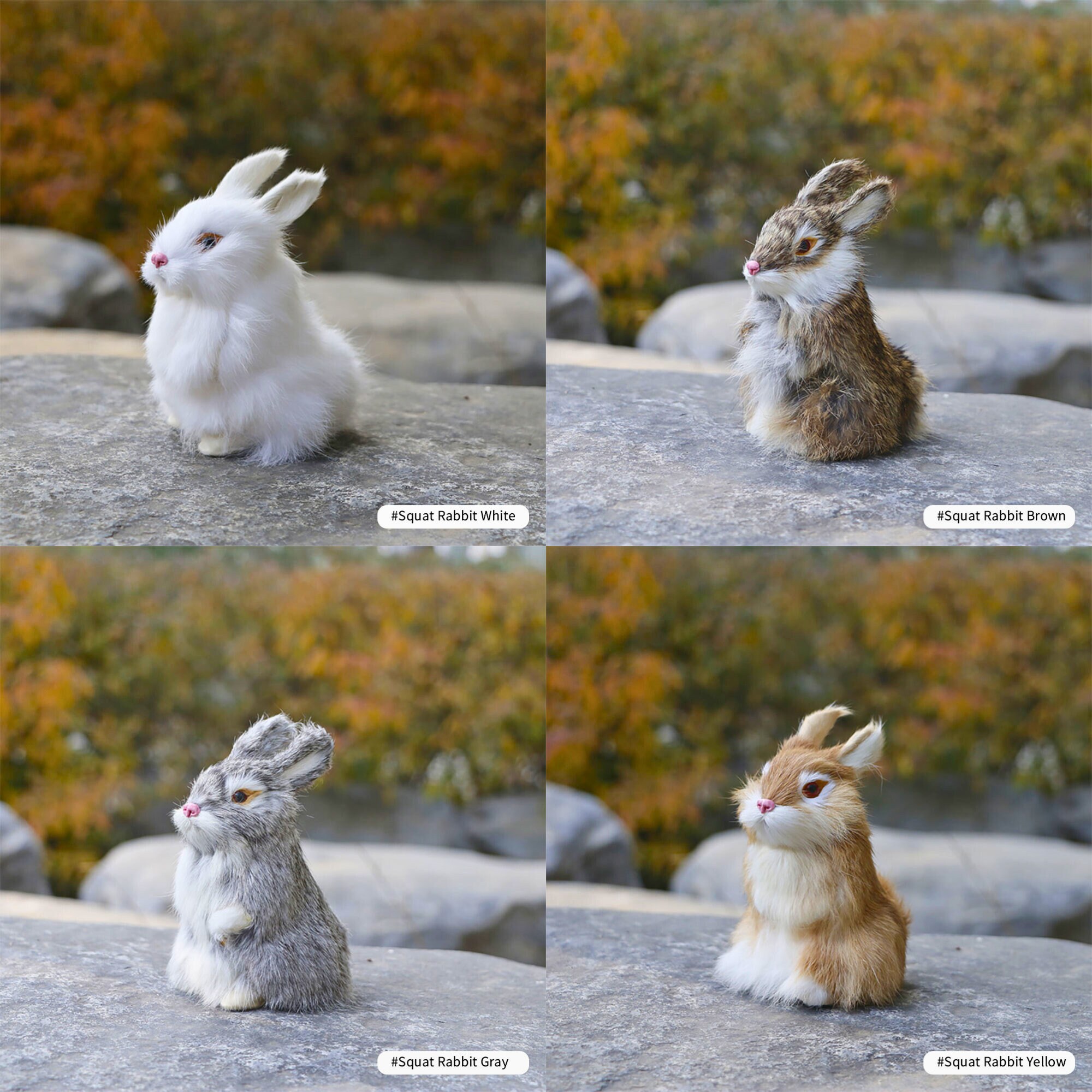 Realistic Animal Figurines, Stuffed Rabbit, Animal Ornaments Bunny