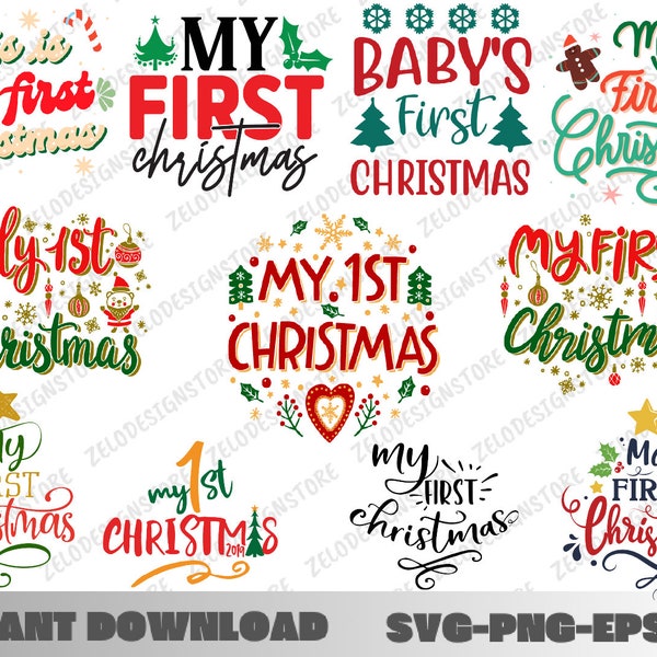 Baby’s First Christmas Svg Bundle, My First Christmas svg, First Christmas Svg, Baby’s First Christmas Svg, Baby Chritmas Ornament Svg