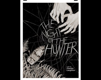 Night Of The Hunter Illustrated Film Poster