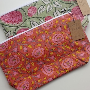Make-up bag - zip pouch - wash bag - handmade - large