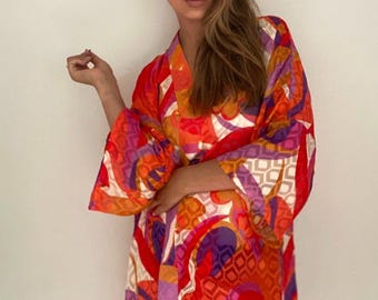 Kimono met kleurrijk patroon, strandkleed, Limited Edition