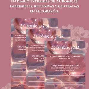 Ideas para el diario bíblico de 2 Crónicas | Hojas imprimibles de reflexión sobre la fe