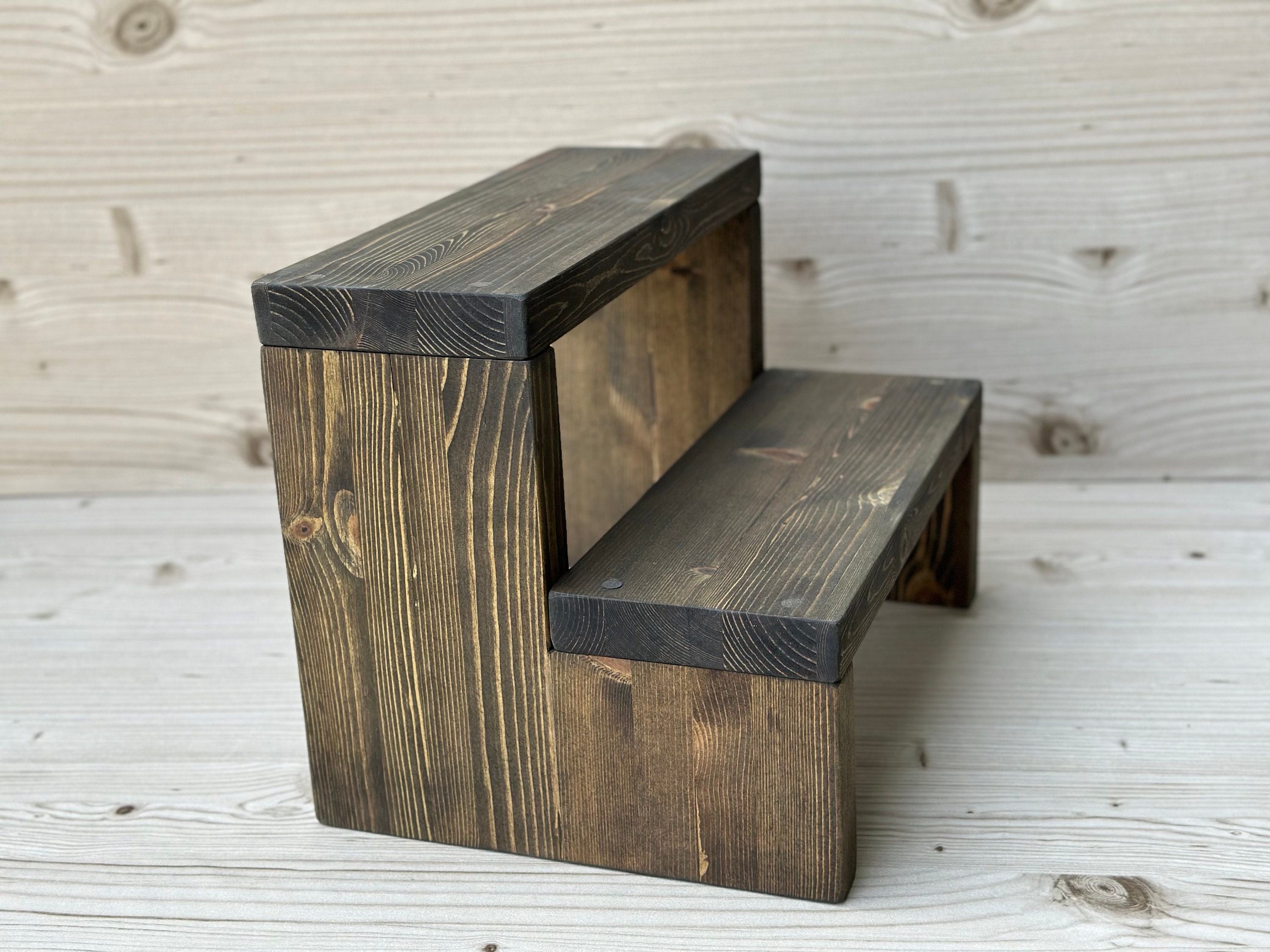 Handmade Rustic Pine Wood Kids Step Stool - Etsy UK