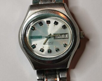Thermidor watch Vintage Swiss Made Sport Watch, Tonneau Case, 1970s Incabloc, Spanish Day-Date Collectible for Watch Enthusiasts