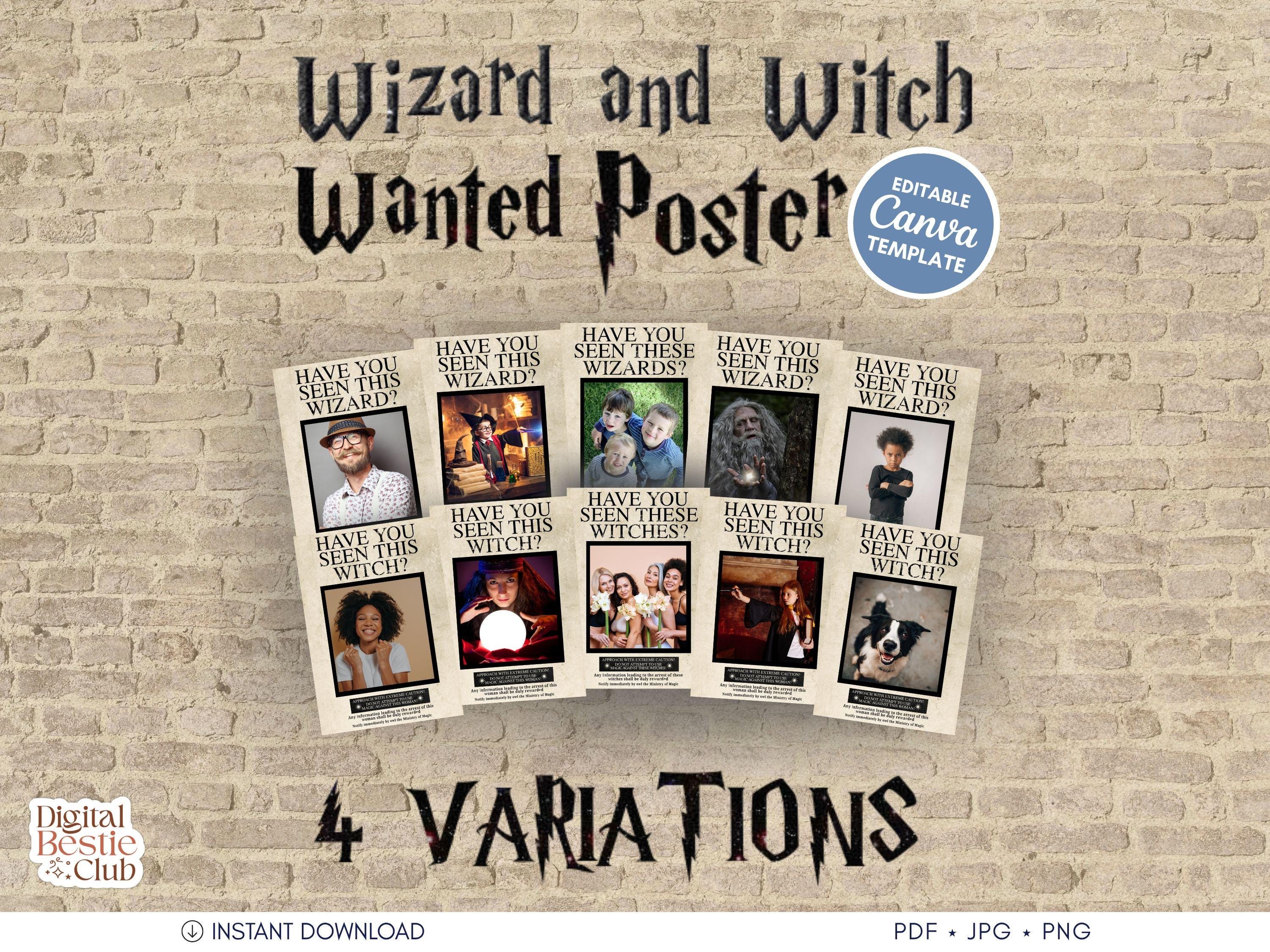 have you seen this wizard poster template | editable wanted poster