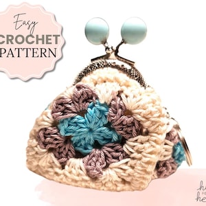 Patrón de monedero de crochet fácil y divertido en PDF / Apto para principiantes / Instrucciones digitales paso a paso / Abrazos para la cabeza