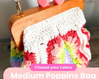 Personalisierte häkeln Poppins Tasche: Handgemachte Baumwolle Grandma Square Bag