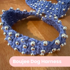 Glitzy Crochet Dog Harness, Strong and functional, sparkle, comfortable dog harness, girly glitzy harness dog