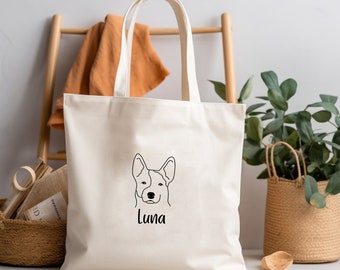 Custom tote bag, Custom Dog tote bag, DOG Mom gift, Dog Lover, New Dog Owner Bag, Pet Lover Tote, Customized dog name, Gift for her