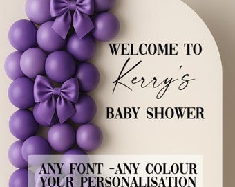 Personalised Vinyl Decal for Wedding Welcome Sign Mirror Acrylic Board | Custom Name Sticker | Event Signage Baby Shower Birthday Vinyl[T18]