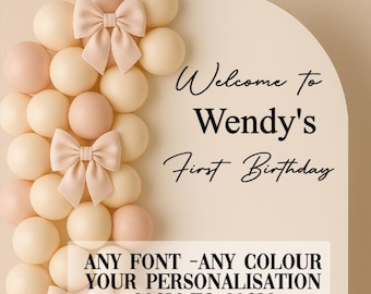 Personalised Vinyl Decal for Wedding Welcome Sign Mirror Acrylic Board | Custom Name Sticker | Event Signage Baby Shower Birthday Vinyl[T26]