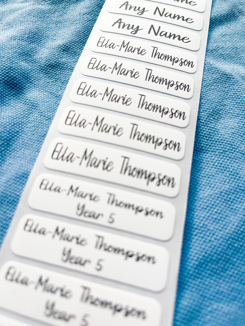 Personalised Printed Iron on Name Tags School Uniform PE Etsy UK